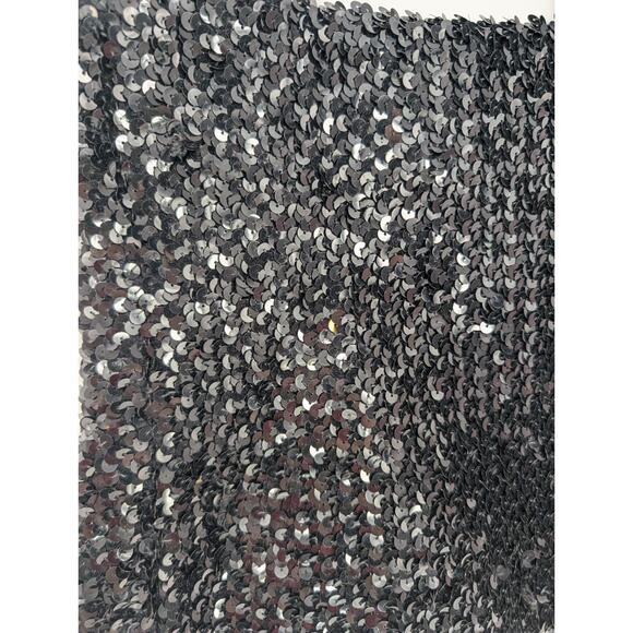 Black Sequin Square Neck Stretch Knit Glam Sparkly Whimsigoth Fairy Bling Tank - Picture 7 of 8